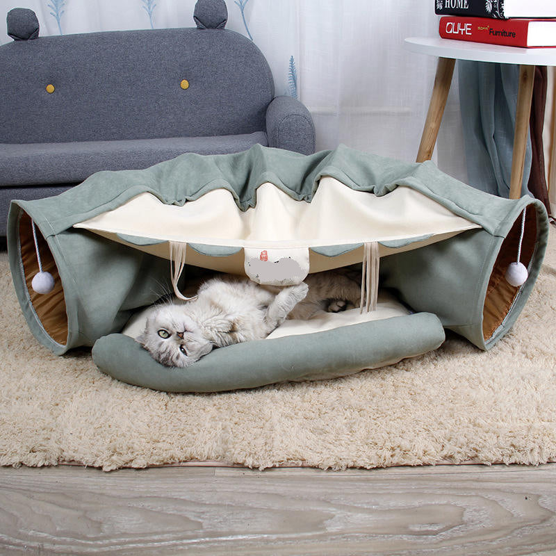 Foldable Cat Tunnel Bed